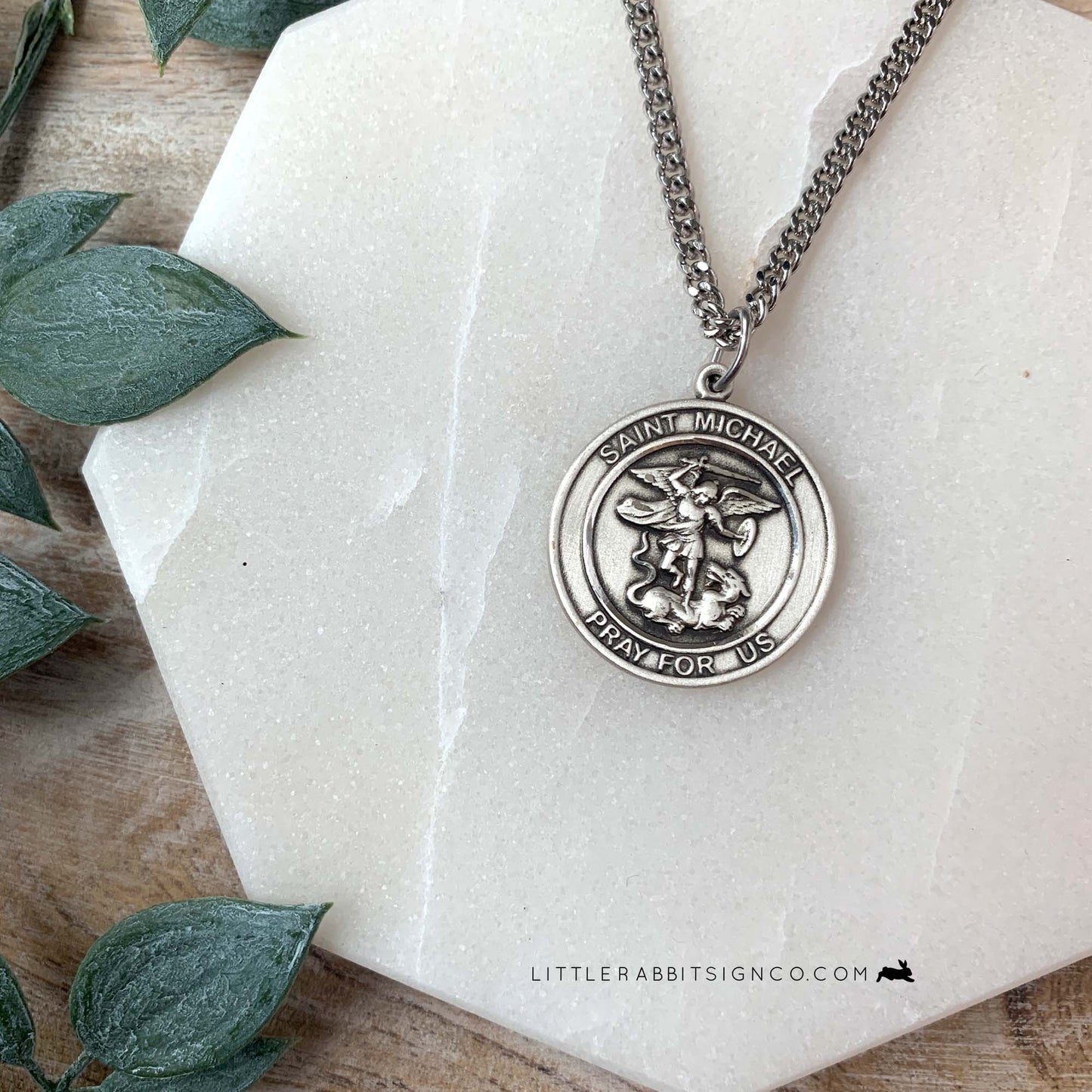 Men's Saint Michael the Archangel Necklace in Sterling Silver