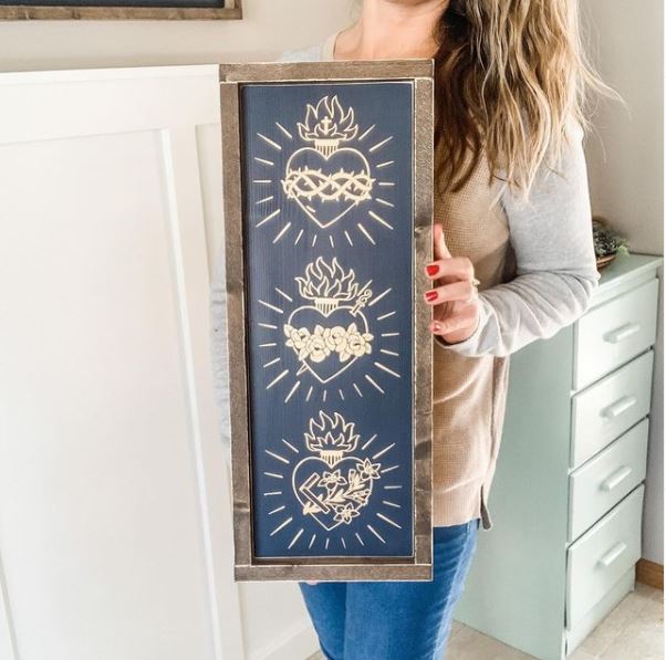 Holy Family Hearts Sign