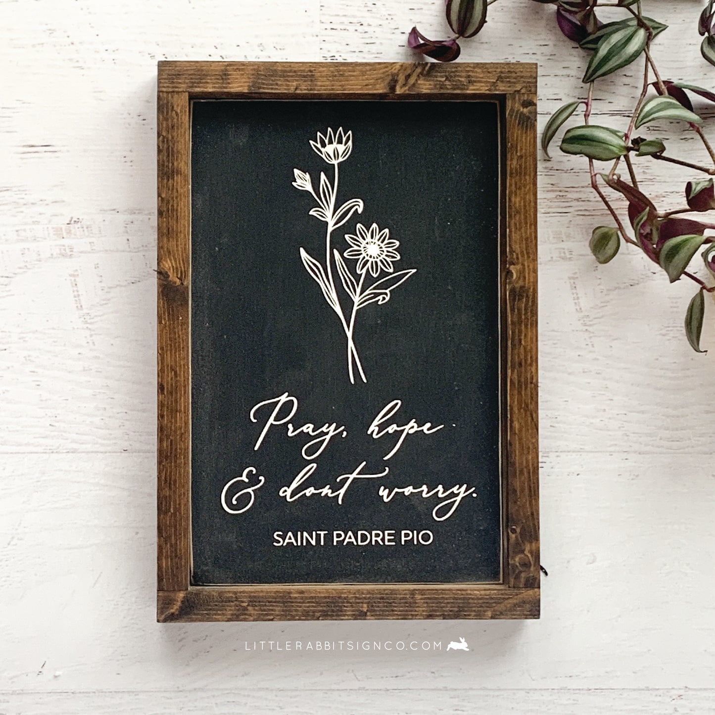 Saint Padre Pio Wooden Sign