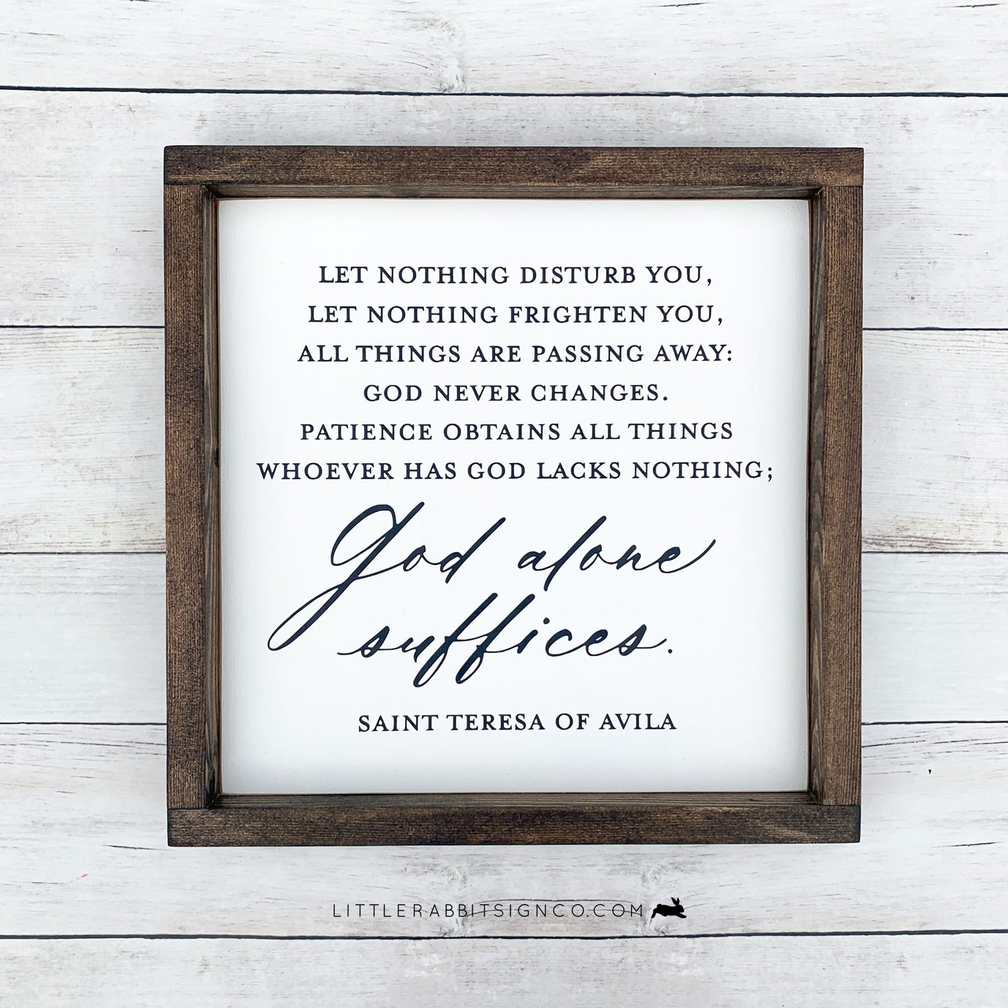 PREORDER: "Let nothing disturb you..." Saint Teresa of Avila, Large Farmhouse Wood Sign