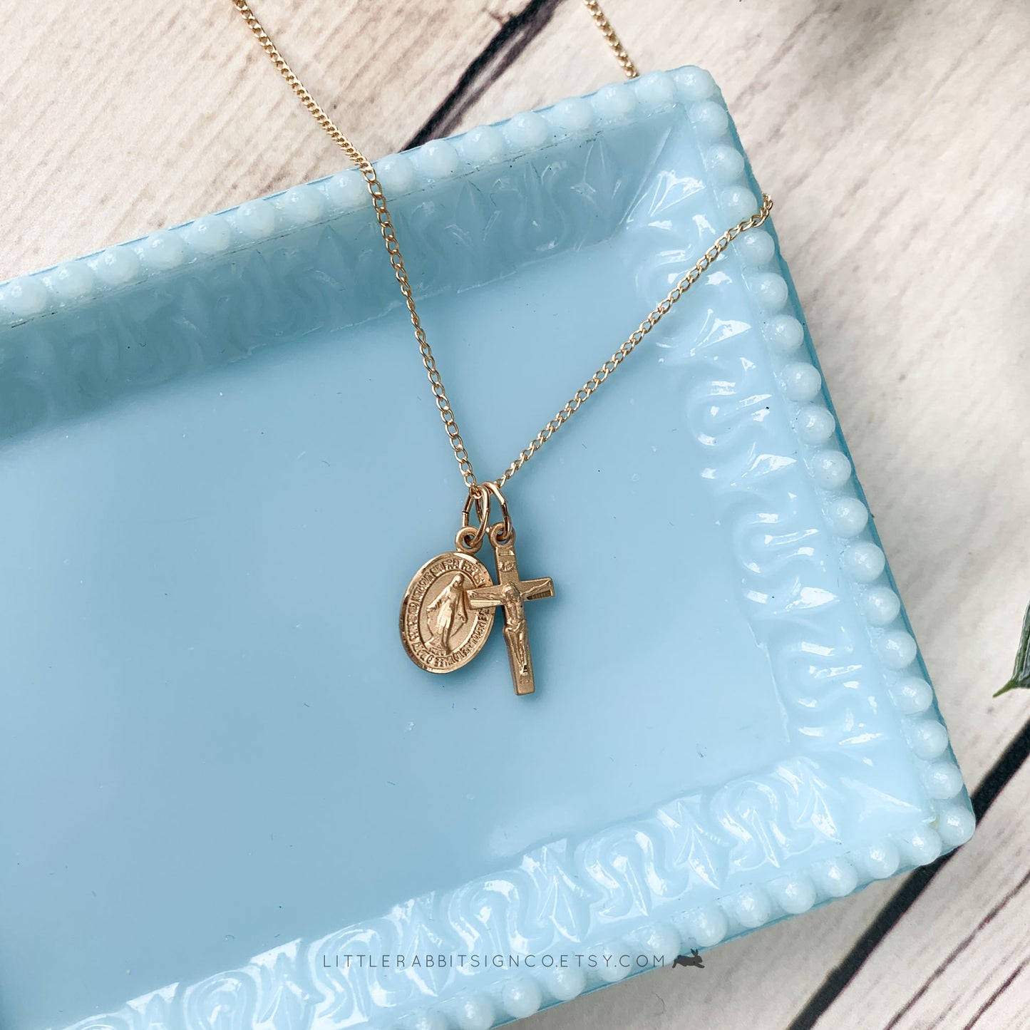 Miraculous Medal + Crucifix Necklace