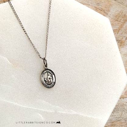 Dainty Saint Dymphna Minimalist Catholic Necklace