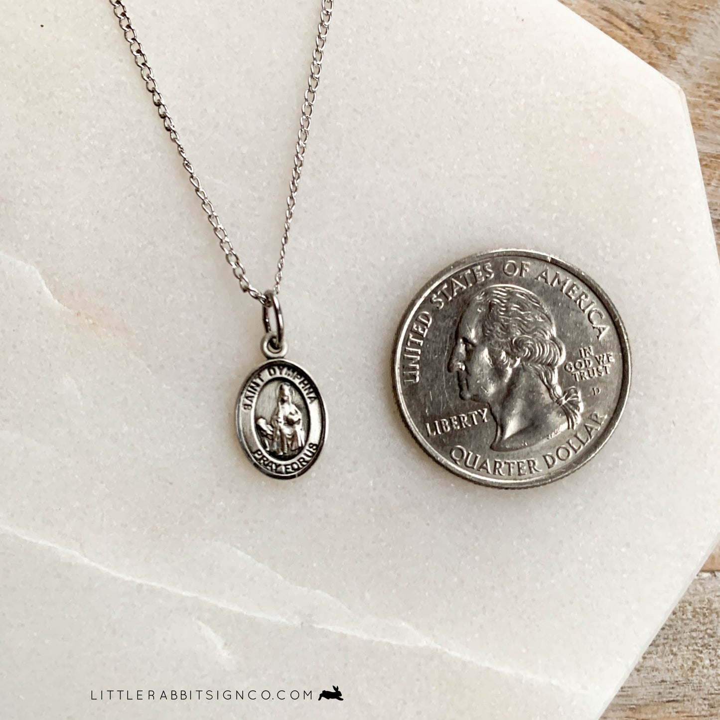 Dainty Saint Dymphna Minimalist Catholic Necklace