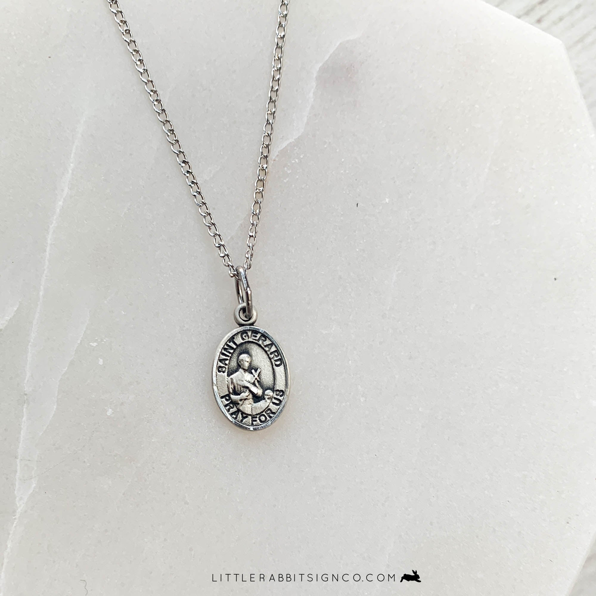 St Gerard Majella Oval Pendant | Sterling Silver | Expectant Mothers - Holy  Land Art Company, LLC