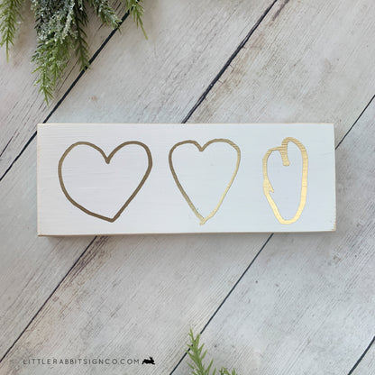 Handwriting Hearts Sign - Extra Small