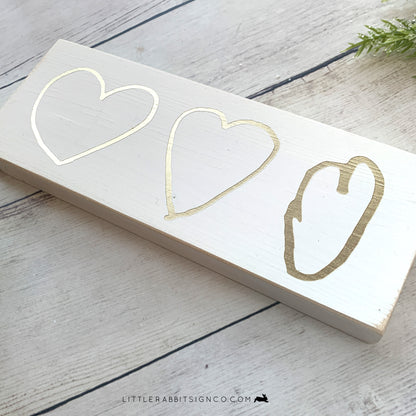 Handwriting Hearts Sign - Extra Small