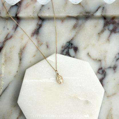 14kt Gold Filled Tiny Miraculous Medal & Cross Necklace | Catholic Gift for Her