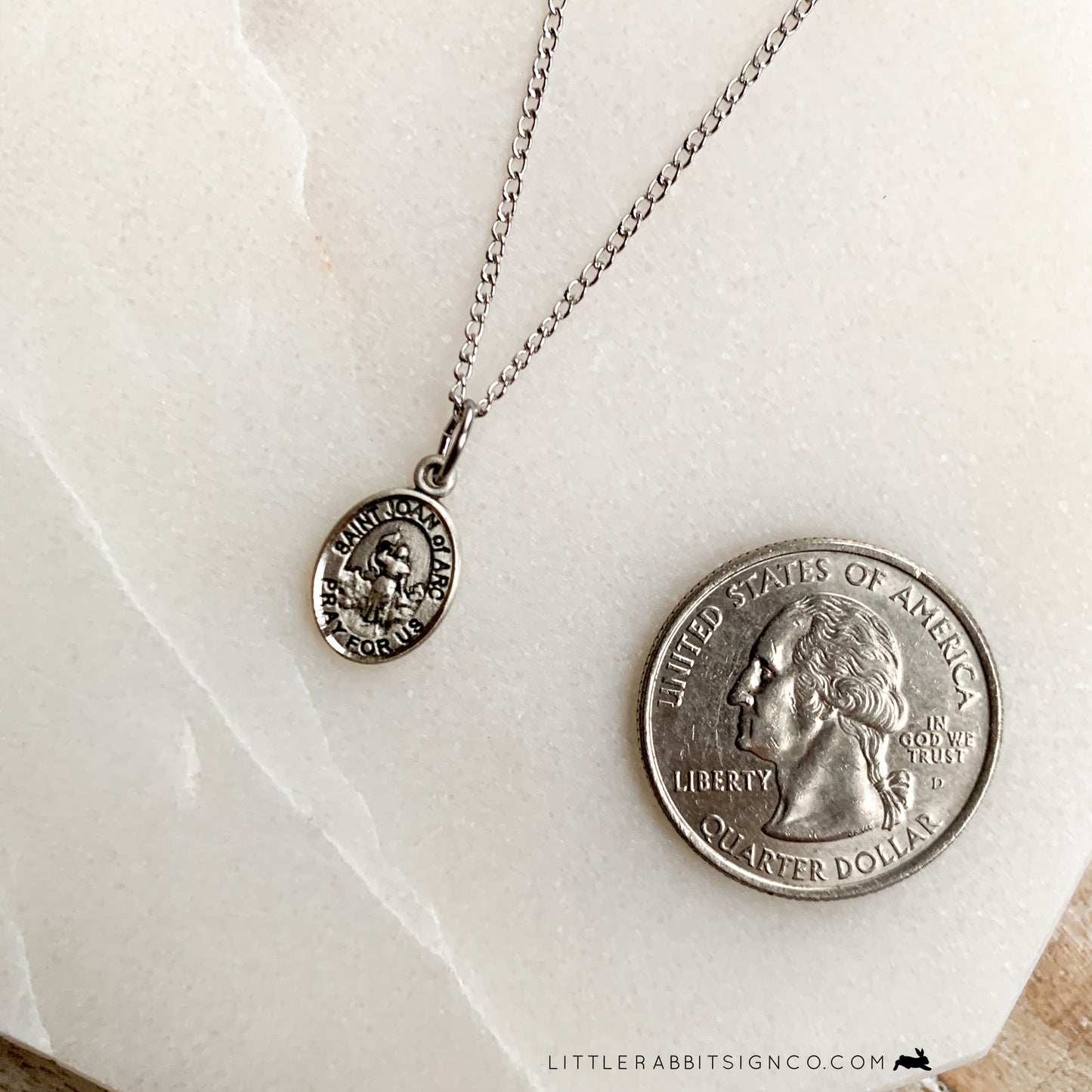 Saint Joan of Arc Minimalist Catholic Necklace