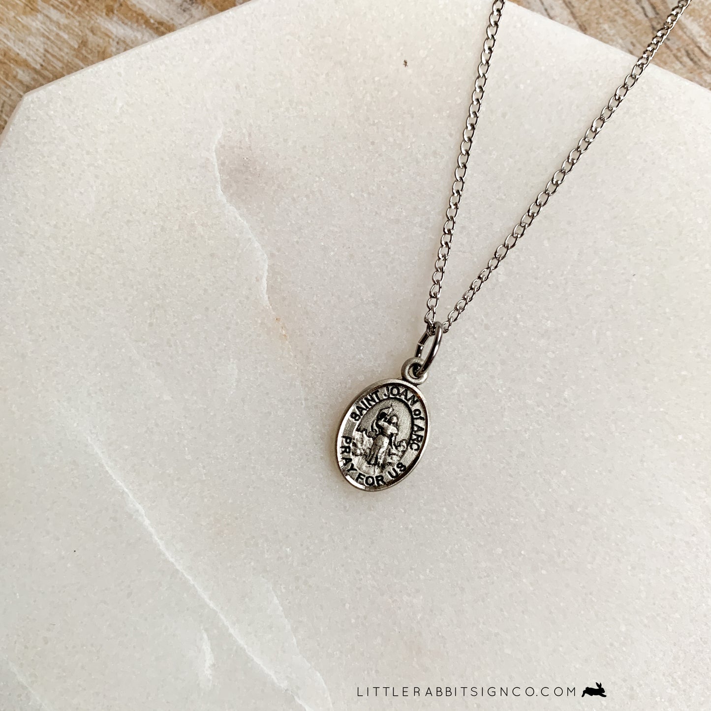 Saint Joan of Arc Minimalist Catholic Necklace