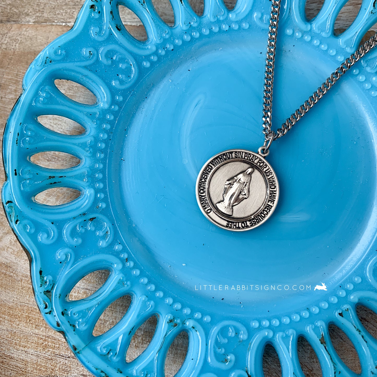 Miraculous Medal Necklace in Sterling Silver