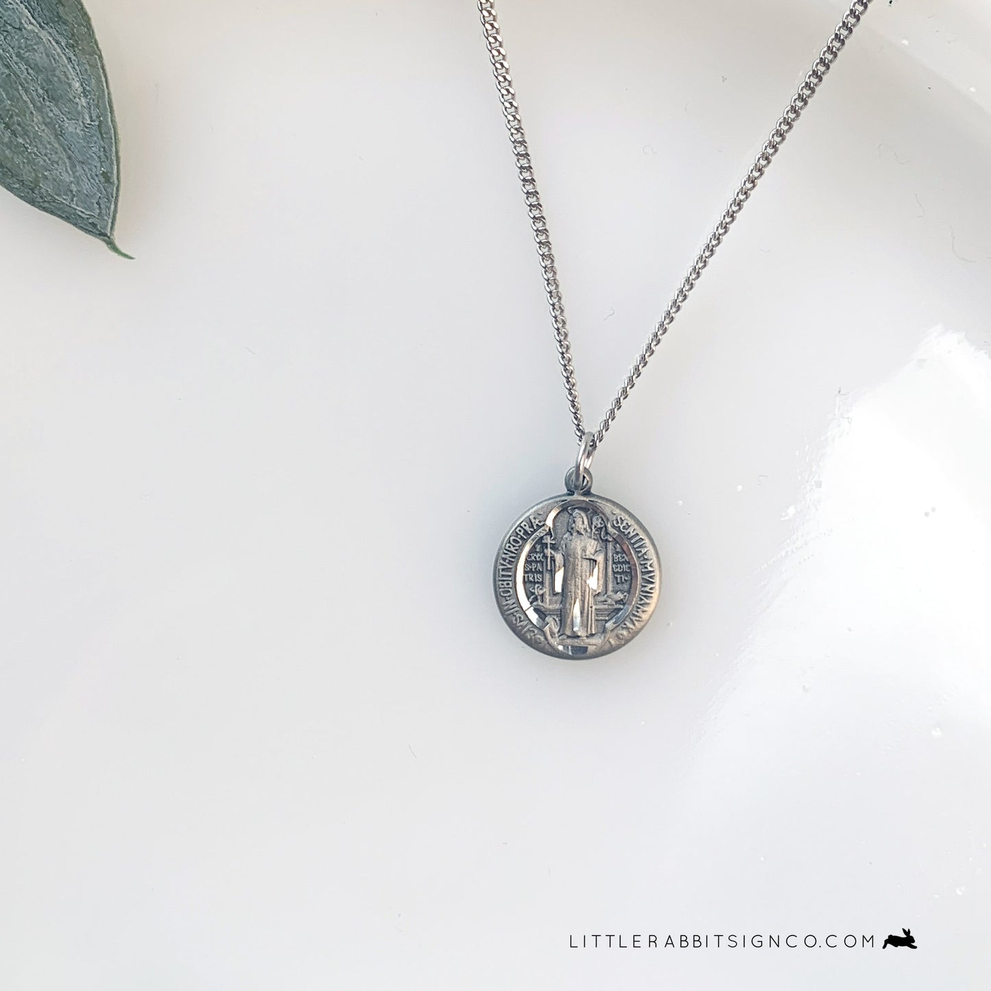 Saint Benedict Pewter Necklace