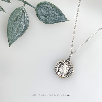 Saint Benedict Sterling Silver Necklace