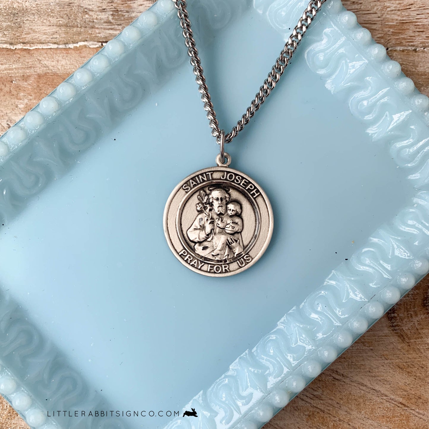 Men's Saint Joseph Necklace in Sterling Silver