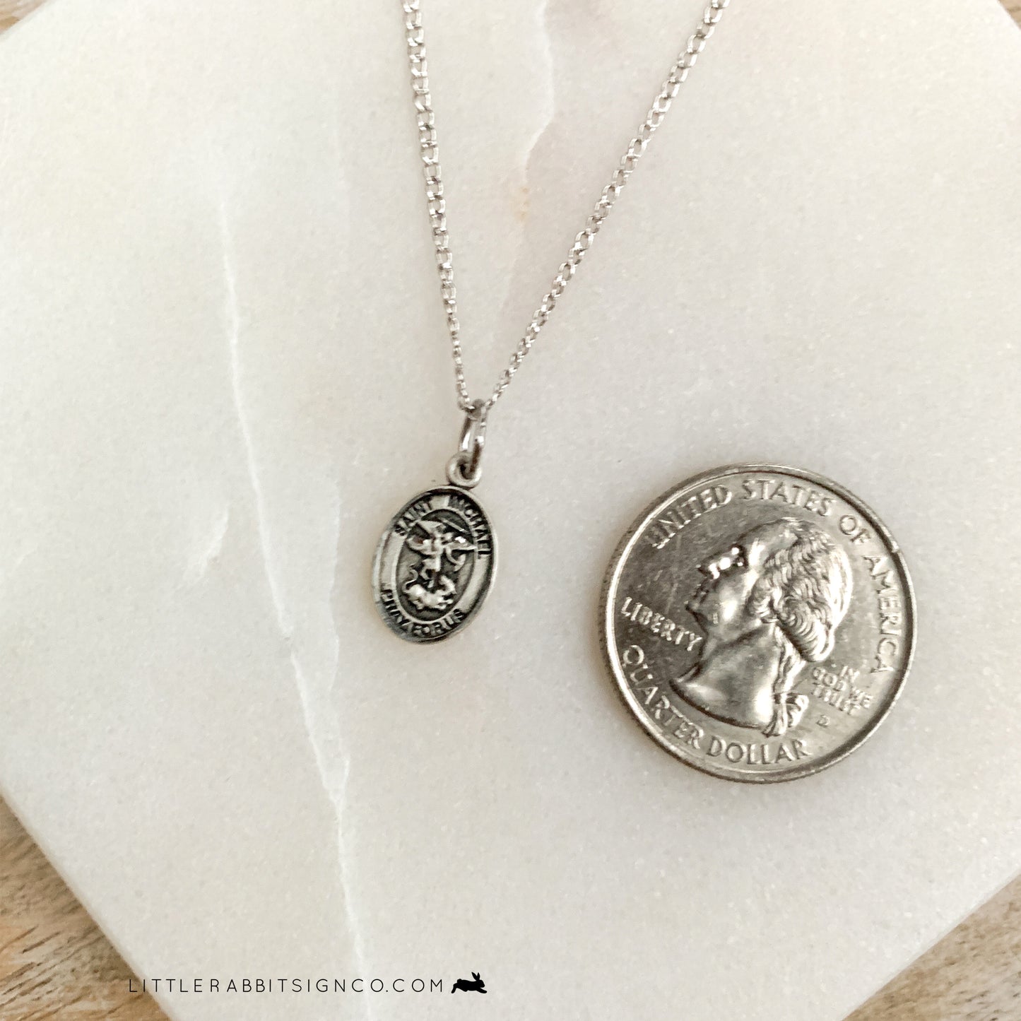 Saint Michael the Archangel Minimalist Catholic Necklace