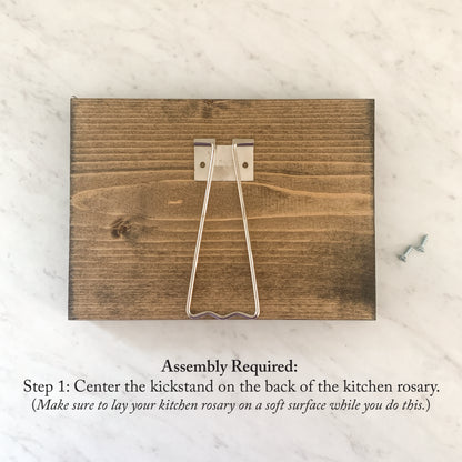 ASSEMBLY REQUIRED: Easel Back "Kickstand" for Unframed Kitchen Rosary (Add on)