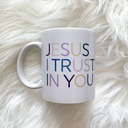 "Jesus, I trust in You" white glossy 11oz mug