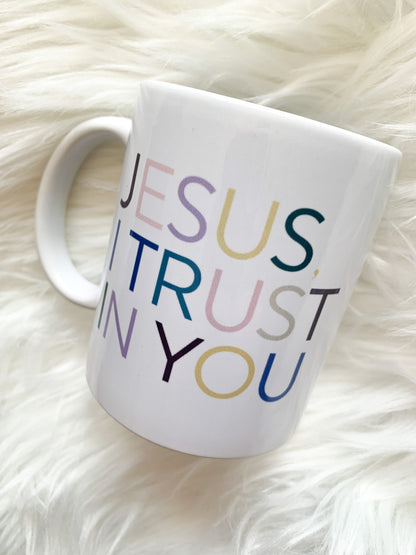 "Jesus, I trust in You" white glossy 11oz mug